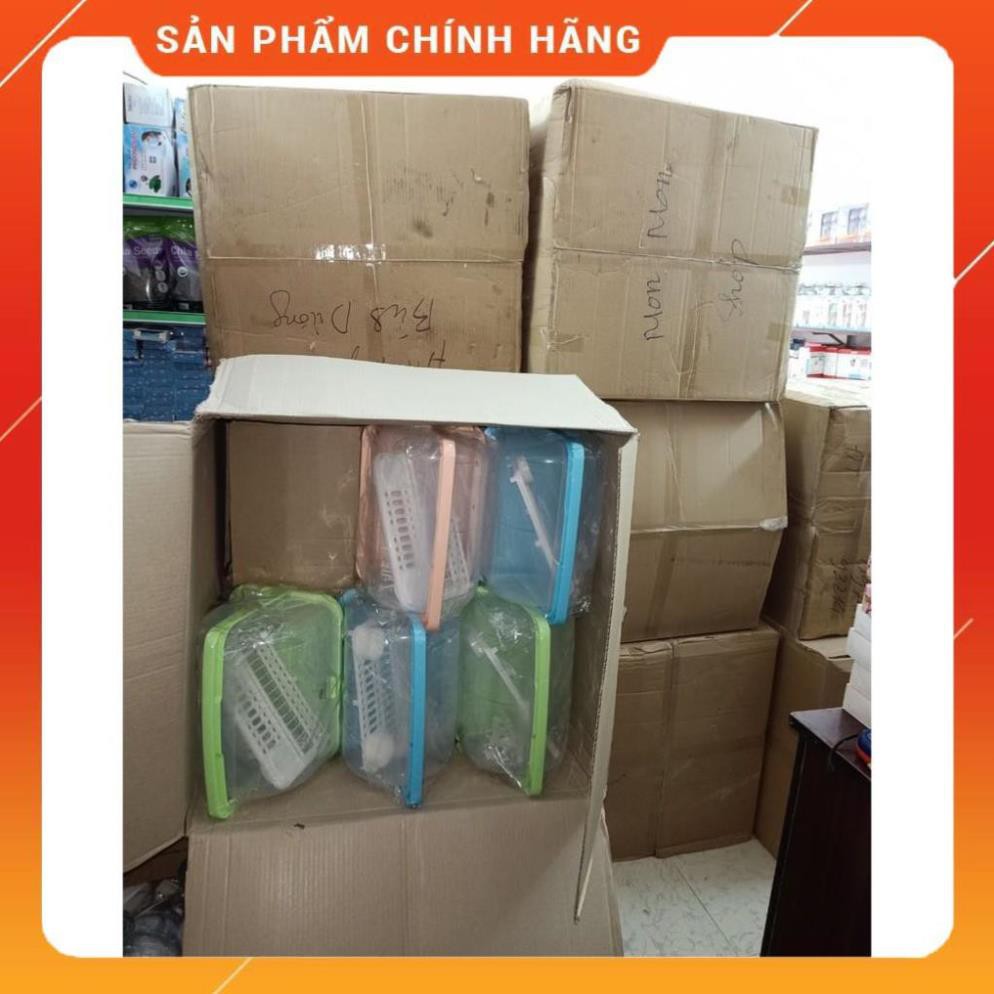 (Sẵn 3 màu) Khay úp bình sữa và phụ kiện cho bé có nắp đậy và khay thoát nước [Giá Sập Sàn]