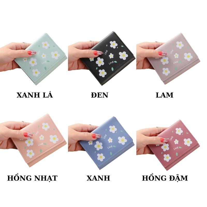 Ví nữ nhỏ gọn gấp ba cầm tay cao cấp dễ thương cute nhiều ngăn mini bỏ túi da PU OLUKA STORE VN044