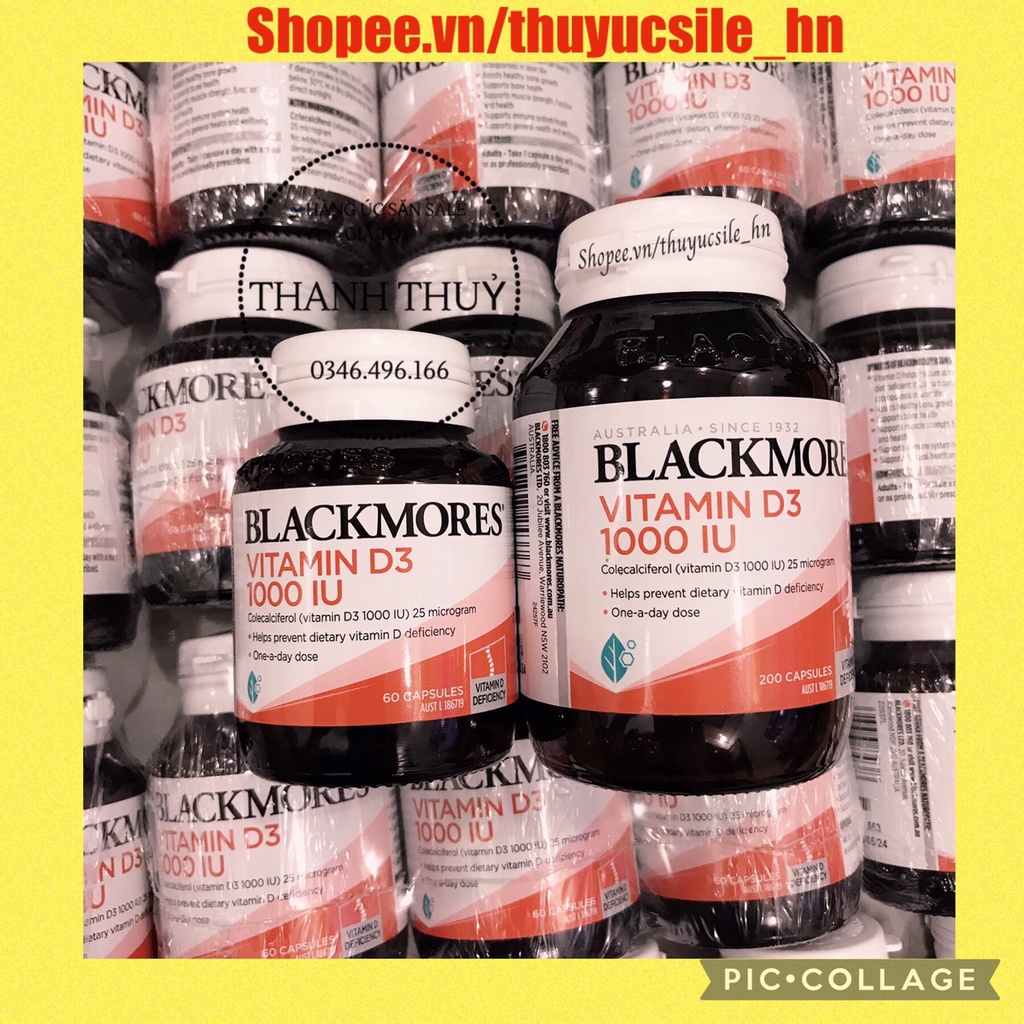Blackmores Vitamin D3 1000IU - Viên uống vitamin D3 60 viên -200 viên