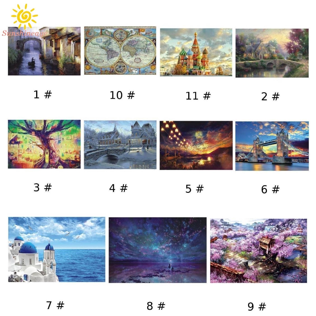 Bộ Xếp Hình Gồm 1000 Miếng Phát Sáng Nhiều Màu Sắc Cho Người Lớn Và Trẻ Em