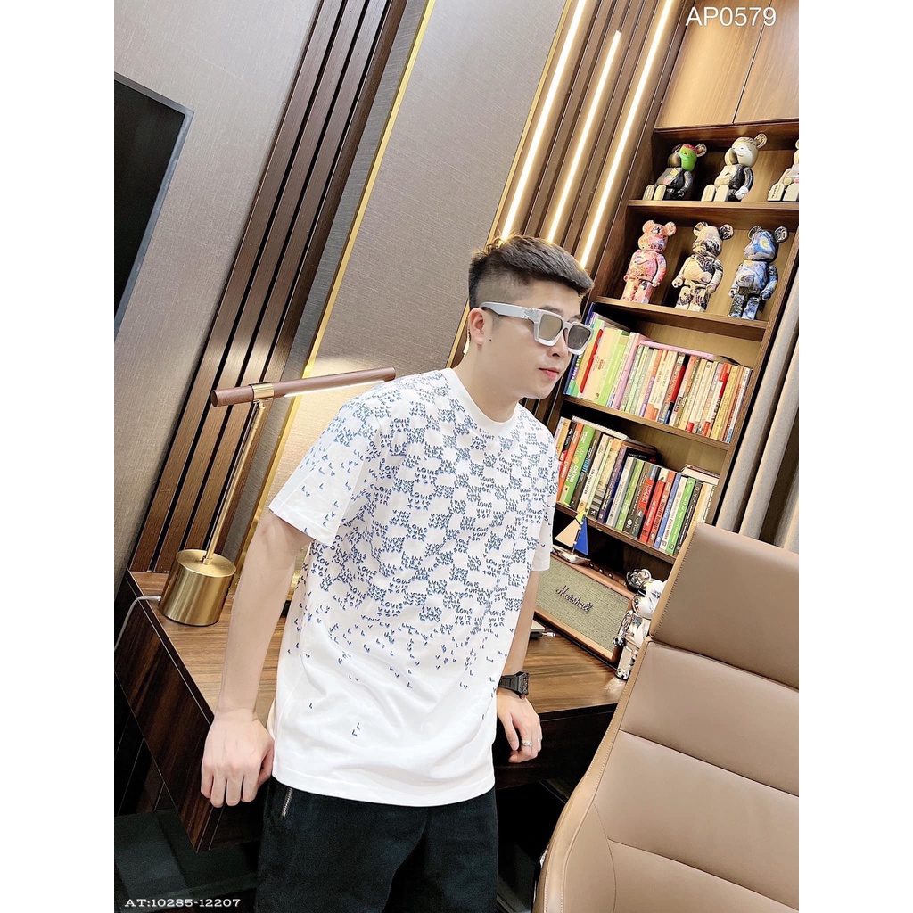 Áo Phông Nam Tay Lỡ Phối Chữ Chéo Cá Tính / Cotton Hàn Mịn Mặc Thể Thao Thoải Mái Mã BTT9384