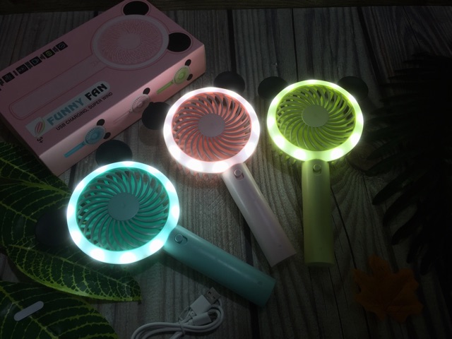 Quạt Cầm Tay Mini Funny F-666 Hình Gấu Trúc Nhiều Màu Sạc Tích Điện Chế Độ Mát Cực Mạnh Có Đèn Bắt Mắt | BigBuy360 - bigbuy360.vn