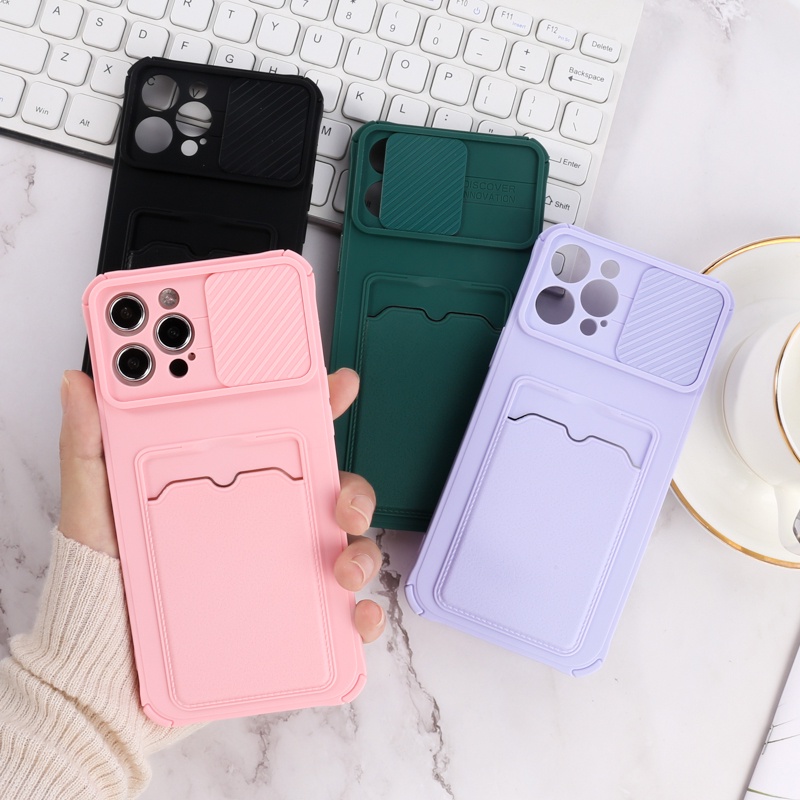 Ốp điện thoại TPU mềm có ngăn đựng thẻ đa năng thích hợp cho IPhone 13 Pro Max 12 11 X XR XS Max 7 8 Plus