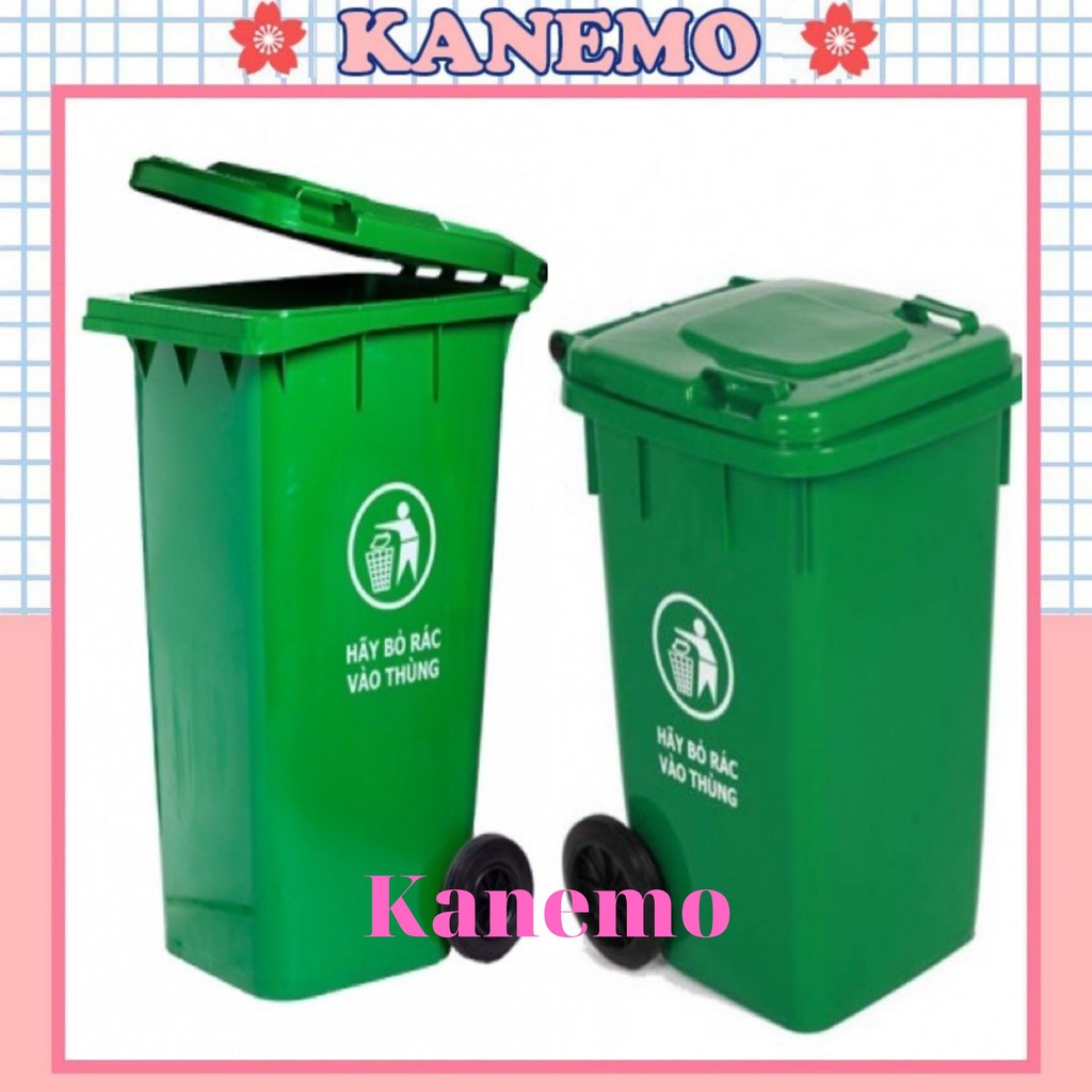 Thùng rác công cộng Kanemo có bánh xe, thùng rác 100l