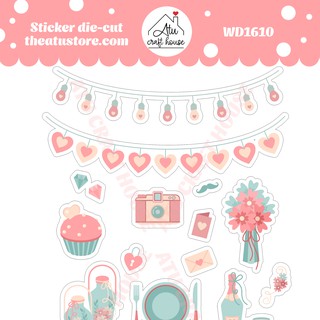 Sticker die-cut WEDDING - Sticker cắt rời - Nguyên vật liệu làm Scrapbook Handmade