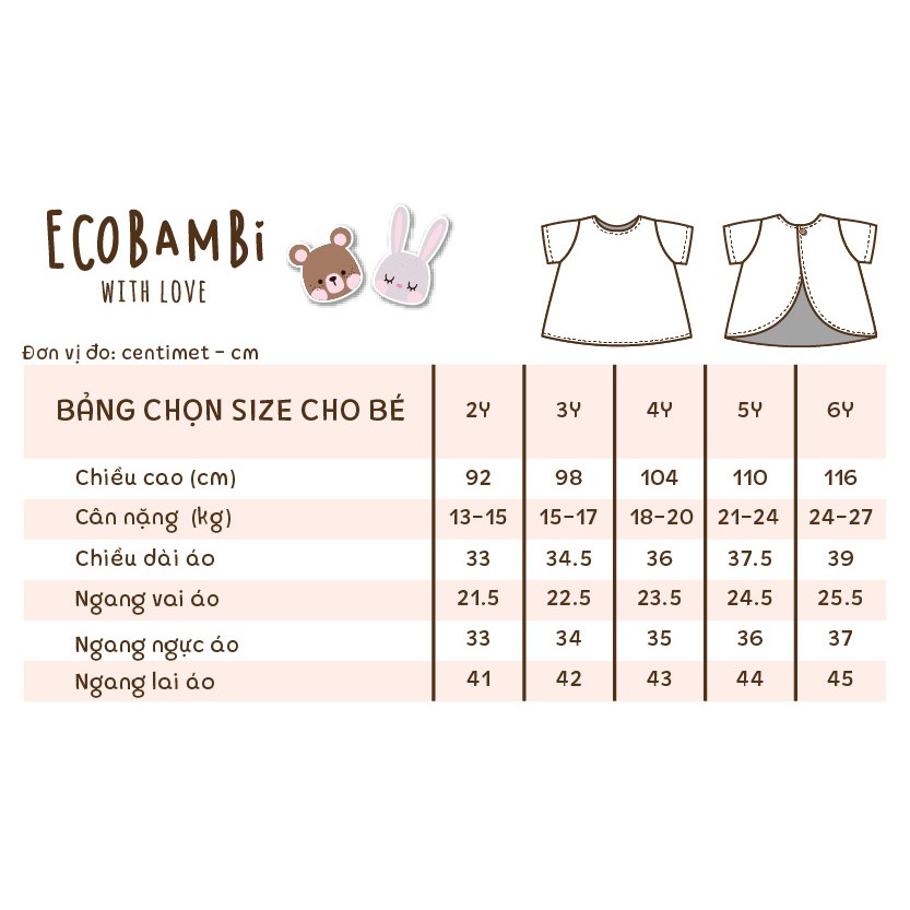 Áo bé gái linen xẻ lưng Ecobambi