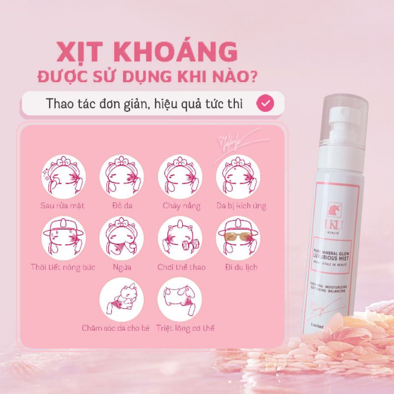 🦄UKU Beauté🦄Xịt khoáng tươi cao cấp Pure Mineral Spray - Luxurious Mist UKU Beauté cấp ẩm kiềm dầu 100ml - SHEE HOUSE | BigBuy360 - bigbuy360.vn