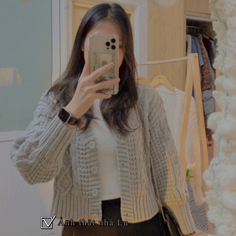 Áo cadigan, khoác cardigan len thừng dáng lỡ phong cách ulzzang Hàn Quốc lu.closett