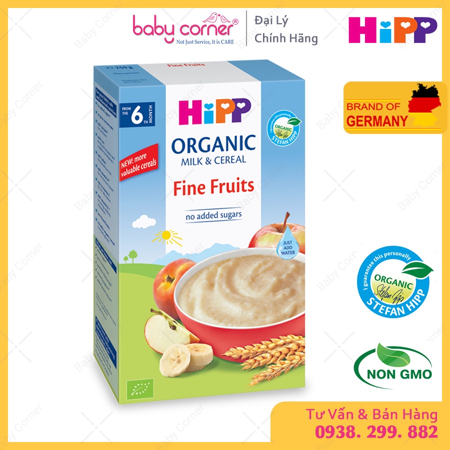 [HSD T12/2022] Bột Ăn Dặm HiPP Fine Fruits Hoa Quả Tổng Hợp Cho Bé Từ 6 Tháng, 250g