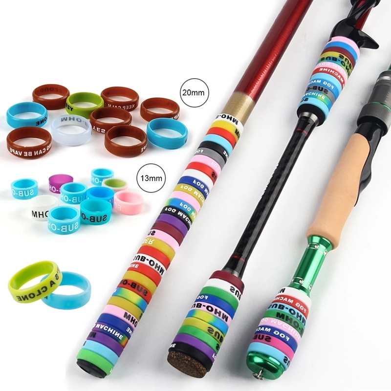 Set 10 Vòng Silicon Co Giãn Bọc Bảo Vệ Cần Câu Cá Chống Trượt