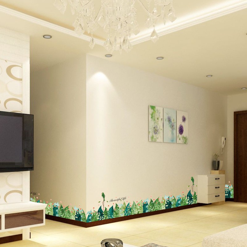 Decal dán tường - Giấy dán tường - Hàng rào cây - decal chân tường - XH7221