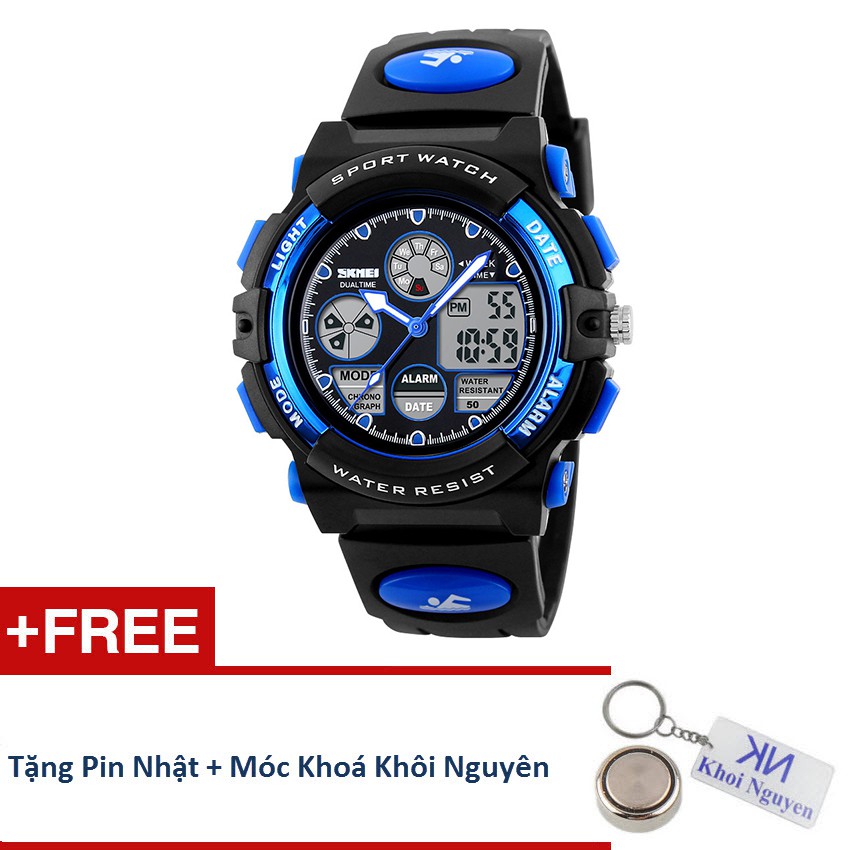 Đồng Hồ Thể Thao Trẻ Em Skmei 11KCW63 Dây Nhựa (Có 4 Màu: Xanh, Đen, Vàng, Đỏ) + Tặng pin Nhật, móc khoá Khôi Nguyên