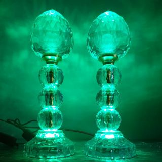 Cặp đèn thờ  7 màu trái đào pha lê M2