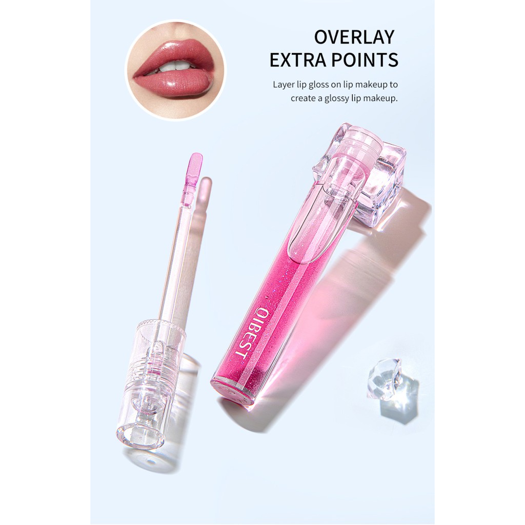 [Hàng mới về]  Son Bóng Trong Suốt Dưỡng Ẩm Lâu Trôi Không Dính Cốc Không Phai Màu Qibest | BigBuy360 - bigbuy360.vn