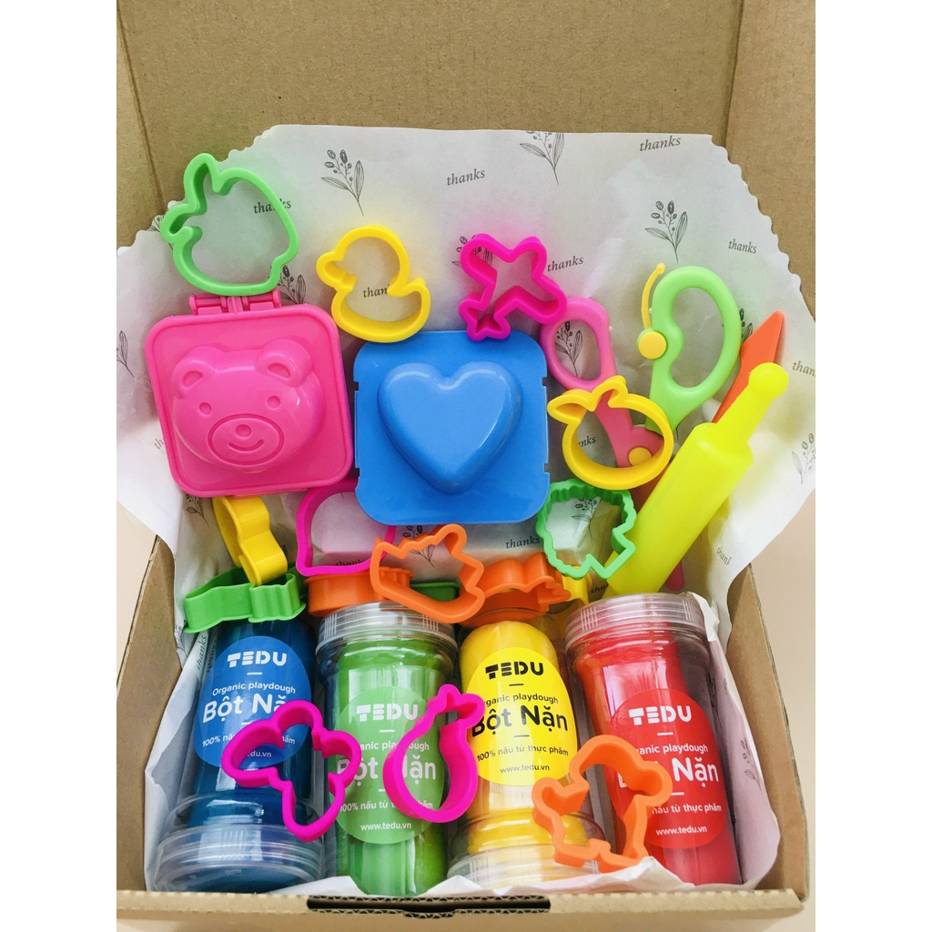 Combo bột nặn đất nặn an toàn Tedu quà tặng 179 - Chủ đề bé gái
