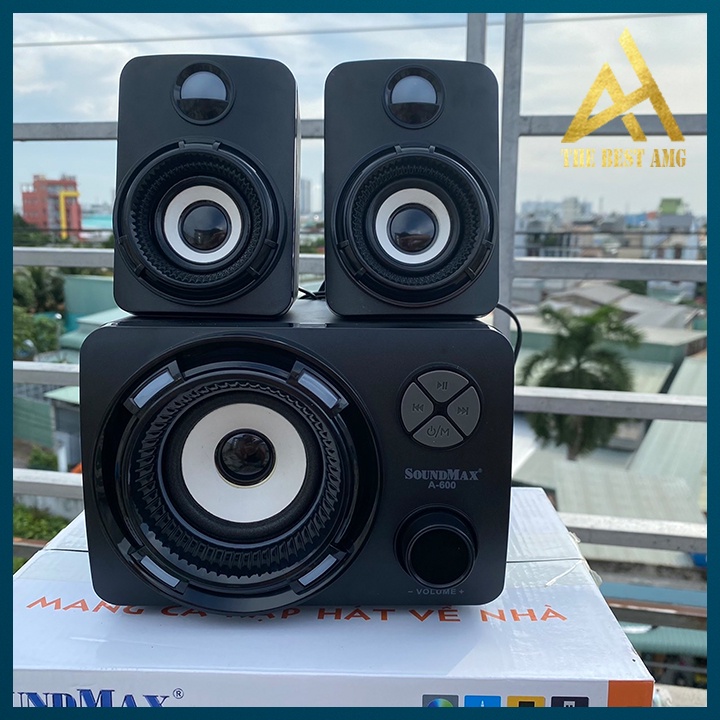 Loa Máy Vi Tính PC Laptop Đèn LED Có Bluetooth Chính Hãng 2.1 SOUNDMAX A-600 Loa Nghe Nhạc Để Bàn Công Suất Lớn Có Dây