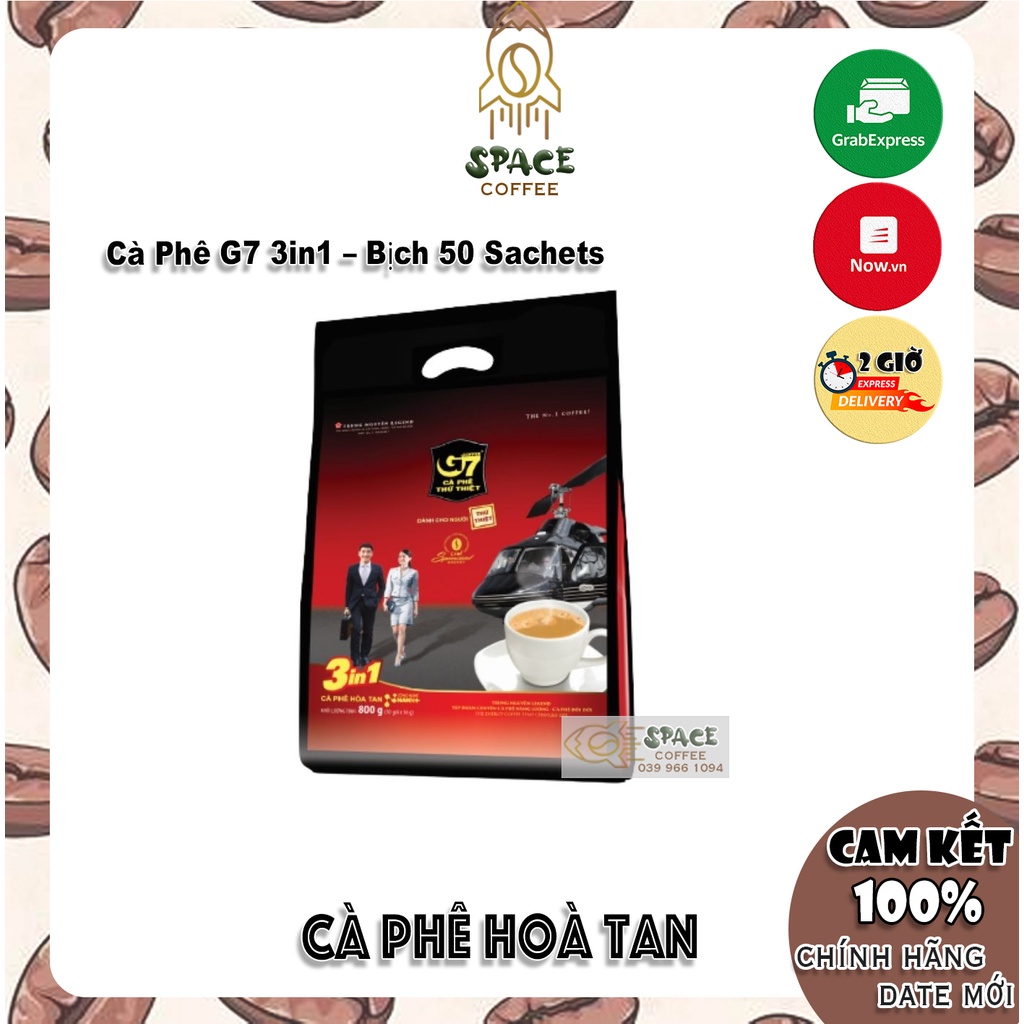 Cà Phê Trung Nguyên hoà tan G7 3in1 Bịch 50 gói