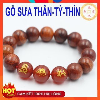 Vòng tay tam hợp gỗ sưa Thân- Tý- THìn