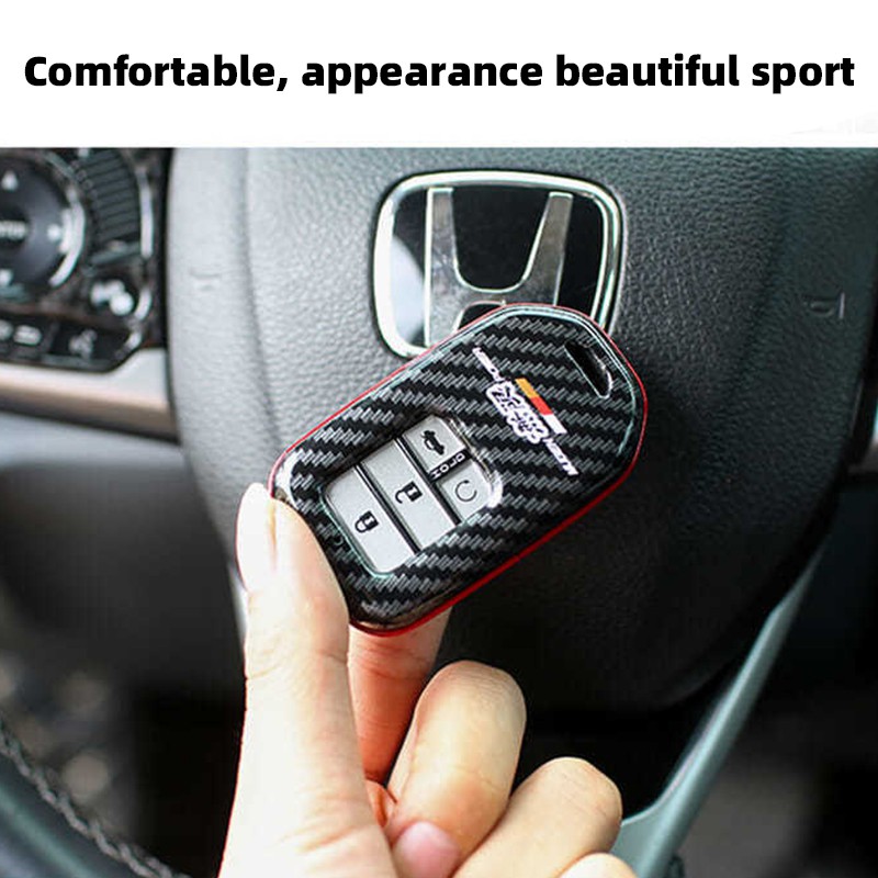Vỏ Bọc Chìa Khóa Bằng Sợi Carbon Cho honda civic Jazz Brv Crv City Accord 2021 Mugen honda civic fc