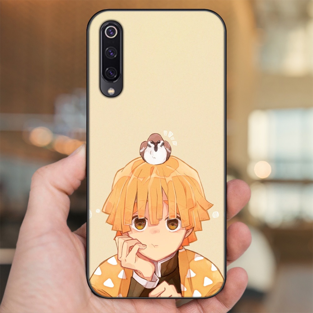 Ốp lưng Xiaomi Mi 9, Mi 9 SE viền đen in hình Zenitsu Kimetsu no Yaiba