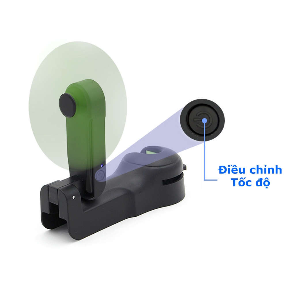 Móc treo đồ ô tô kiêm quạt treo sau ghế xe hơi có thể sạc và điều chỉnh tốc độ
