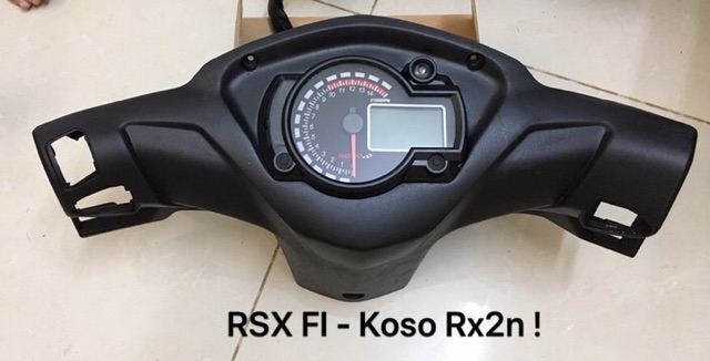 💥 Tặng Kèm Bao Tay SPIDER 💥 Trọn Bộ Bợ Cổ Wave RSX Fi Chế Đồng Hồ Koso Rx2N