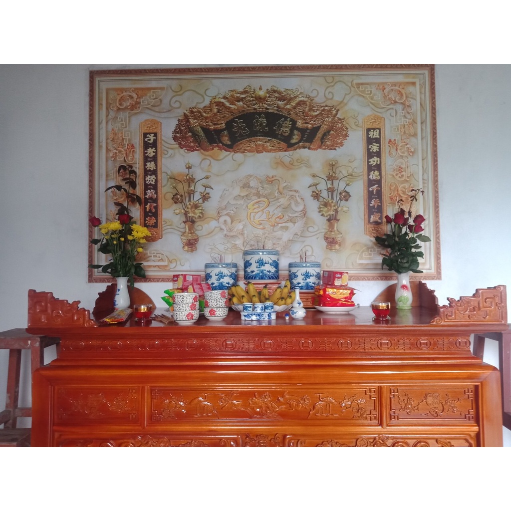 Tranh dán tường 3D Phòng Thờ, Thần tài
