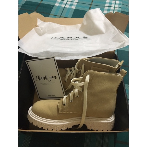 Boot nữ da vải đế răng 3p HAPAS