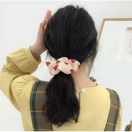 Dây cột tóc họa tiết hoa xinh xắn cho nữ  (Hair Scrunchies)