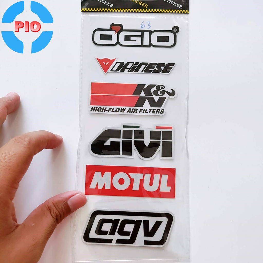 [Decal xe] Bộ Tem Sticker GIVI Phản Quang Cao Cấp Dán Xe Máy, Ô Tô, Mũ Bảo Hiểm, Chống Thấm Nước, Chống Bay Màu