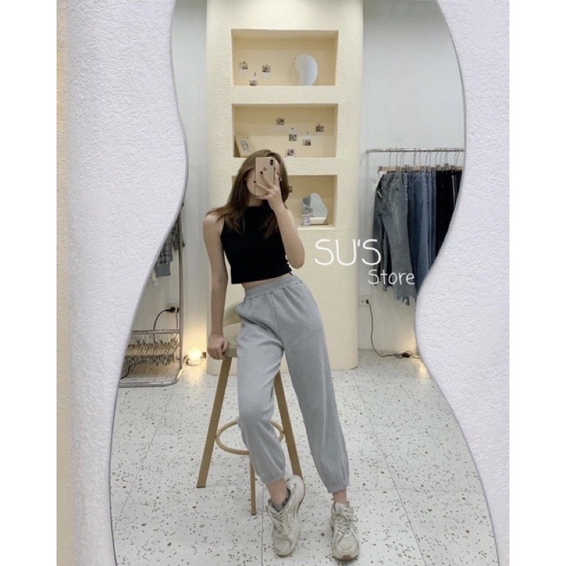 Quần jogger nỉ tăm Ulzzang unisex hàng thu đông_001