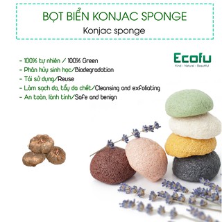 Bọt biển rửa mặt, tẩy da chết Nhật Bản Konjac Sponge Ecofu