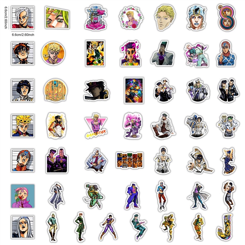 ❉ JoJo's Bizarre Adventure - Series 03 Stickers ❉ 50Pcs/Set Anime Fashion Mixed Doodle Stickers