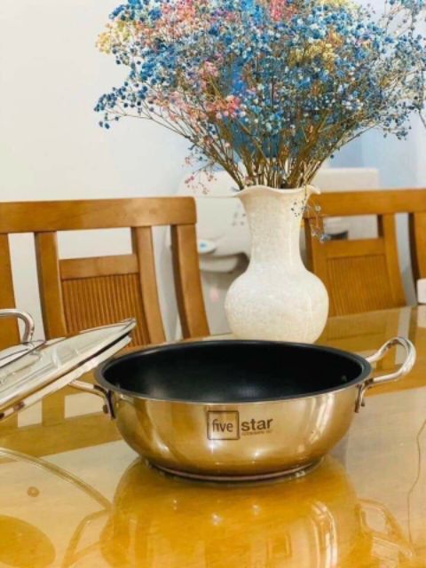 Nồi/Chảo sâu lòng Five Star Inox lòng chảo có chống dính thành cao đủ size