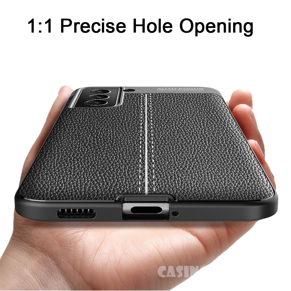 Ốp Điện Thoại Silicon Phối Da Sang Trọng Dành Cho Samsung Galazy S21FE 5G S21 S 21 Ultra Plus + S20 FE 4G 5G