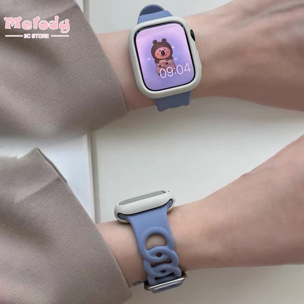 Dây Đeo Bằng Silicone Màu Kẹo Cho Đồng Hồ Thông Minh Series 7 / 6 / SE / 5 / 4 / 3 iwatch 45 / 44 / 42 / 41 / 40 / 38mm