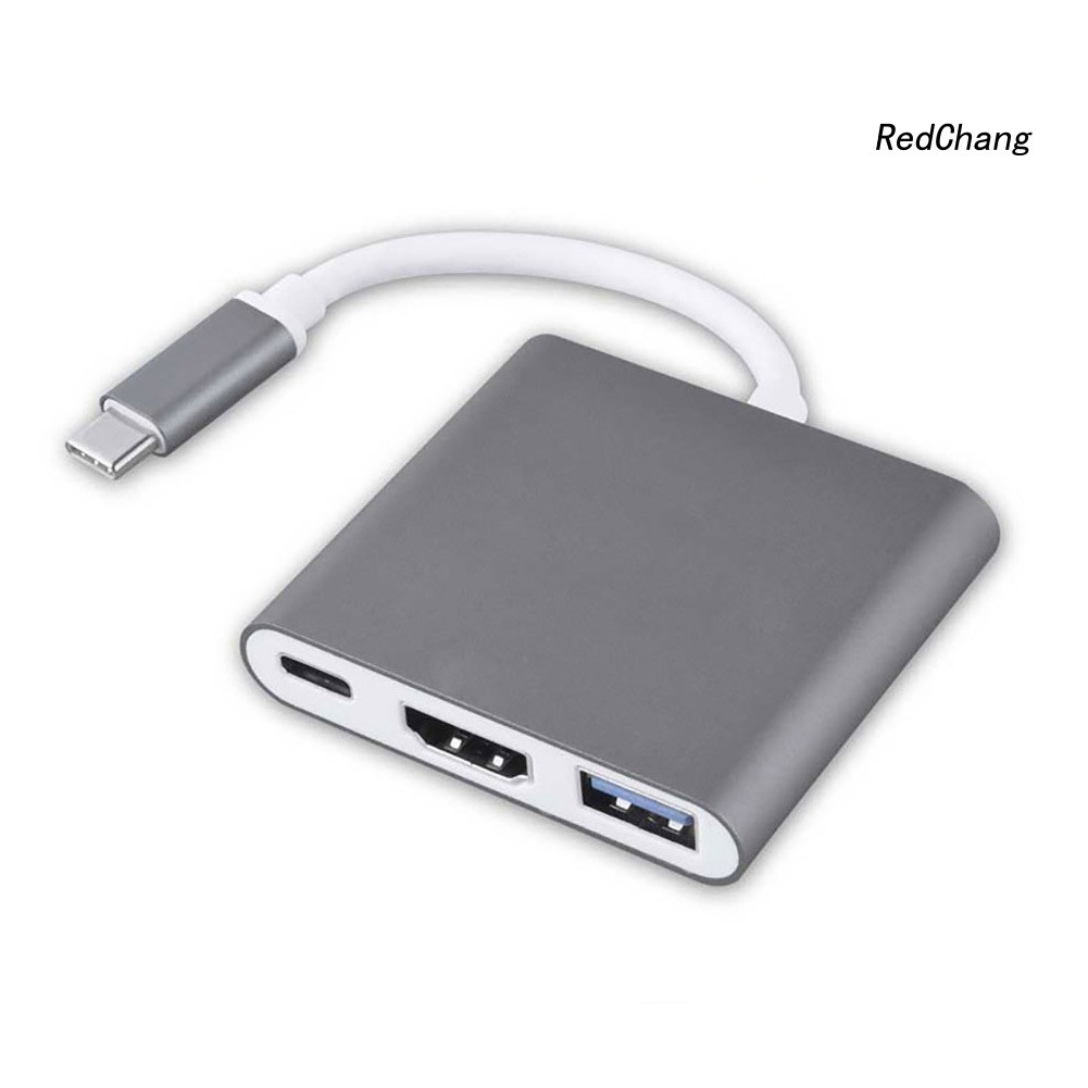 -SPQ- Type C Male to Type C Female 4K HDMI USB 3.0 Hub Adapter for Macbook Pro/Air