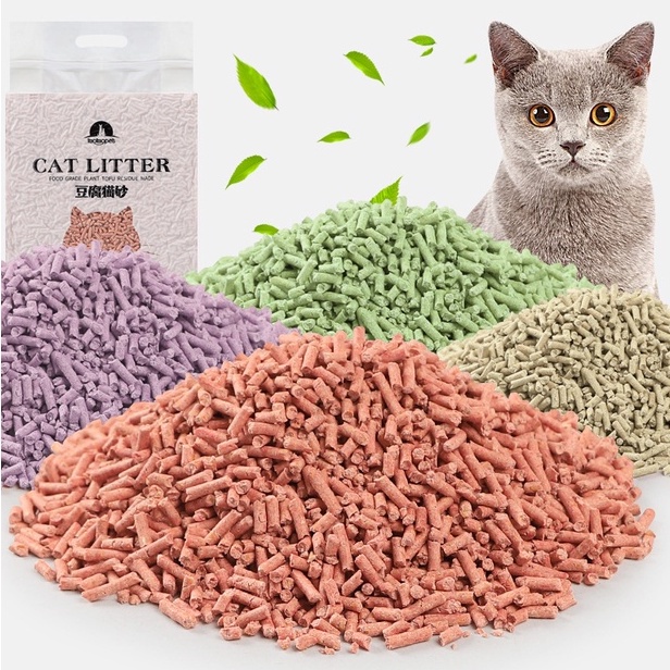 Cát đậu nành tofu cho mèo đi vệ sinh, Cat litter, xả được toi let