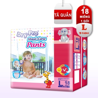 Tã quần Dry-Pro L18 siêu thấm hút nhập khẩu Malaysia size L 18 miếng