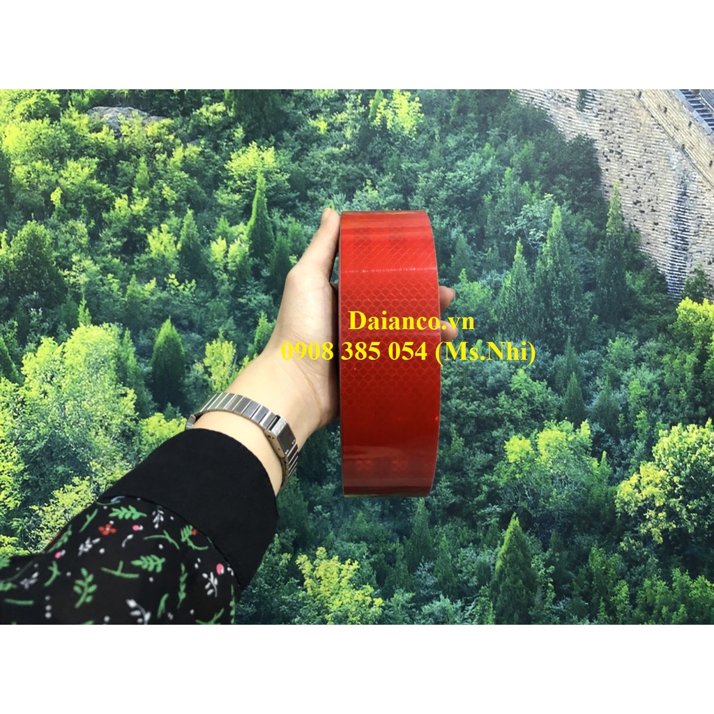 Cuộn băng keo phản quang tốt 3 màu lựa chọn- KT0.5x45m- Hình thật