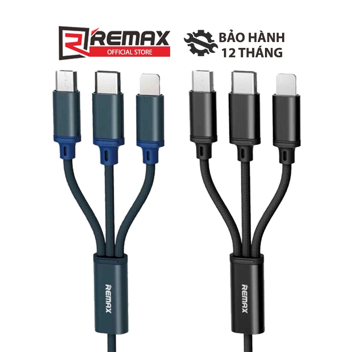 Cáp sạc dây dù đa năng 3 in1 Remax RC-131th 2.8A Micro USB , Type C , ai-phôn dài 1.15m