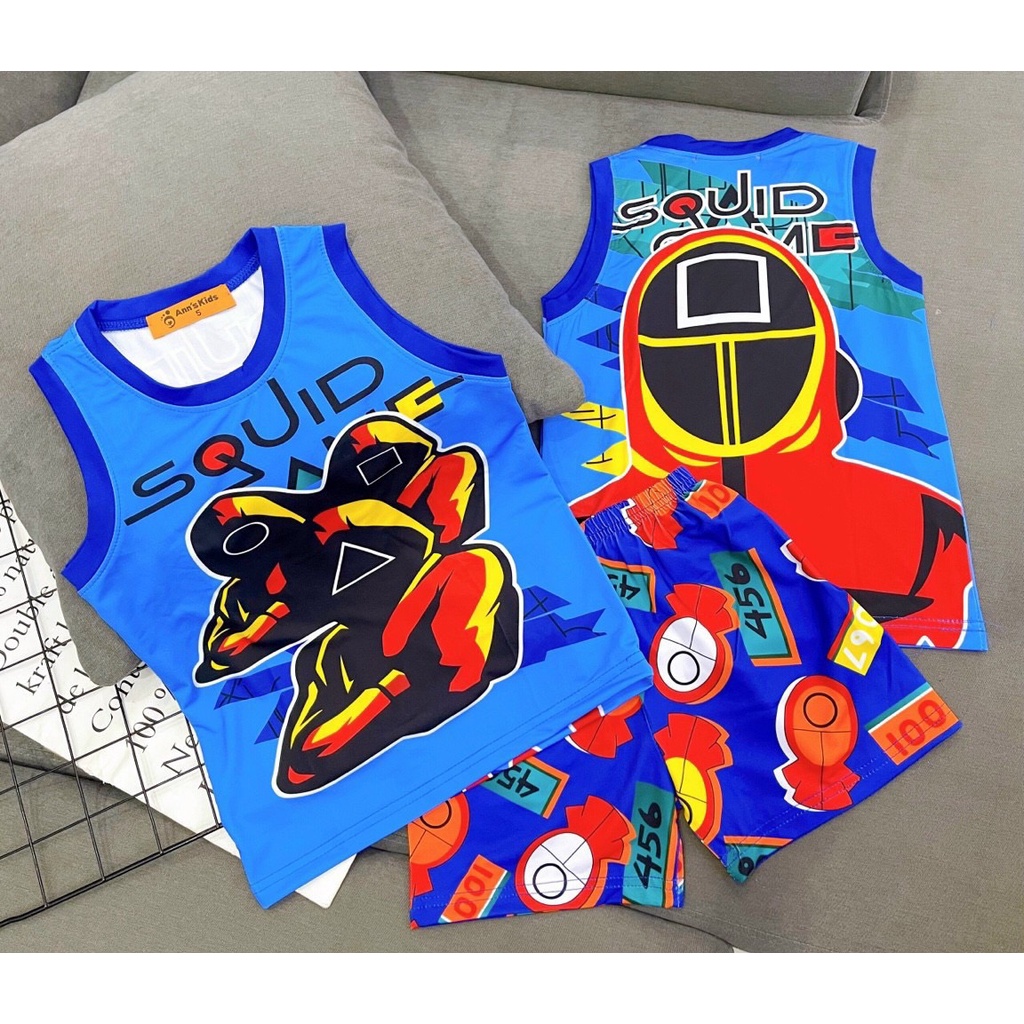 ￼Bộ SIZE ĐẠI họa tiết hoạt hình cộc tay chất thun lạnh in 3D cho bé  trai 16-30 kg- Bm_babyshop68