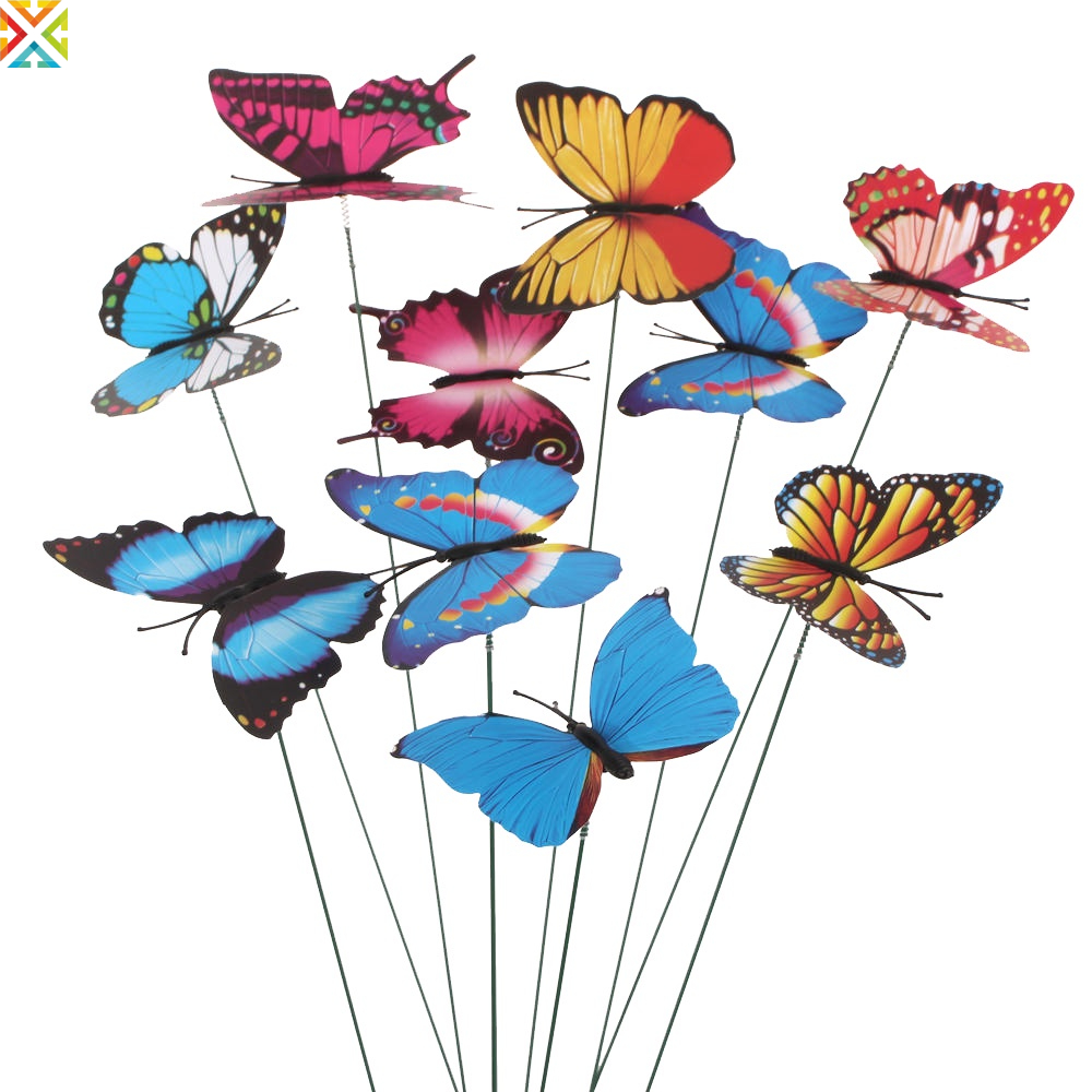 Bộ 10 Bươm Bướm Nhiều Màu Sắc Trang Trí Sân Vườn