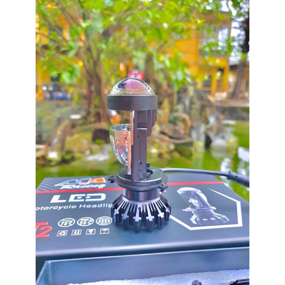 Đèn Pha LED Bi Cầu Mini T2 Pro Kính Tím MA Racing Ver 2022