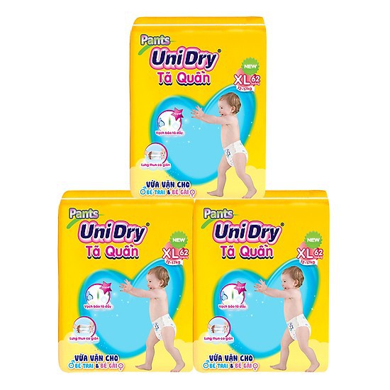 Tã Quần Unidry Ultra Jumbo M74 L68 XL62 XXL56 (bịch đại)