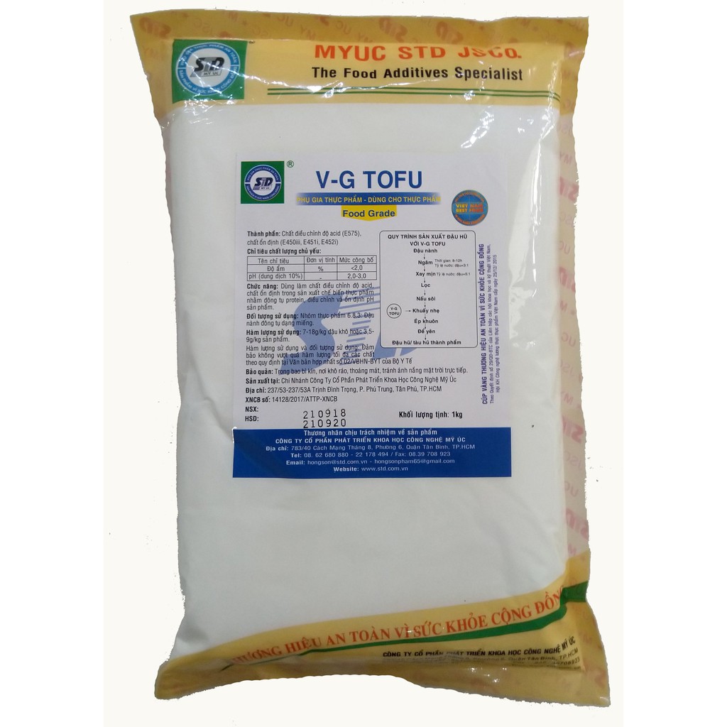 VGTOFU - STD MỸ ÚC - Phụ Gia Thực Phẩm Cao Cấp Tạo Đông Tụ Cho Đậu Hũ