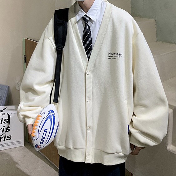 Áo khoác cardigan nam nữ tay bồng chất nỉ chân cua dày dặn, Áo Khoác ngoài Form Rộng Phong Cách Hàn Quốc