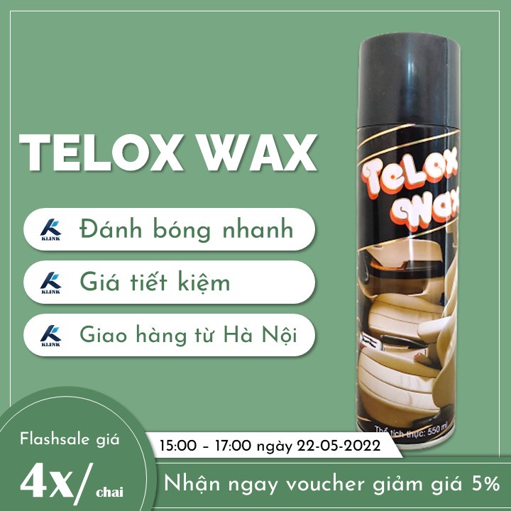 Chai xịt bóng xe Telox Wax Klink cho xe máy bóng đẹp như mới, chống bạc màu, dễ dàng sử dụng chỉ với một chiếc khăn nhỏ