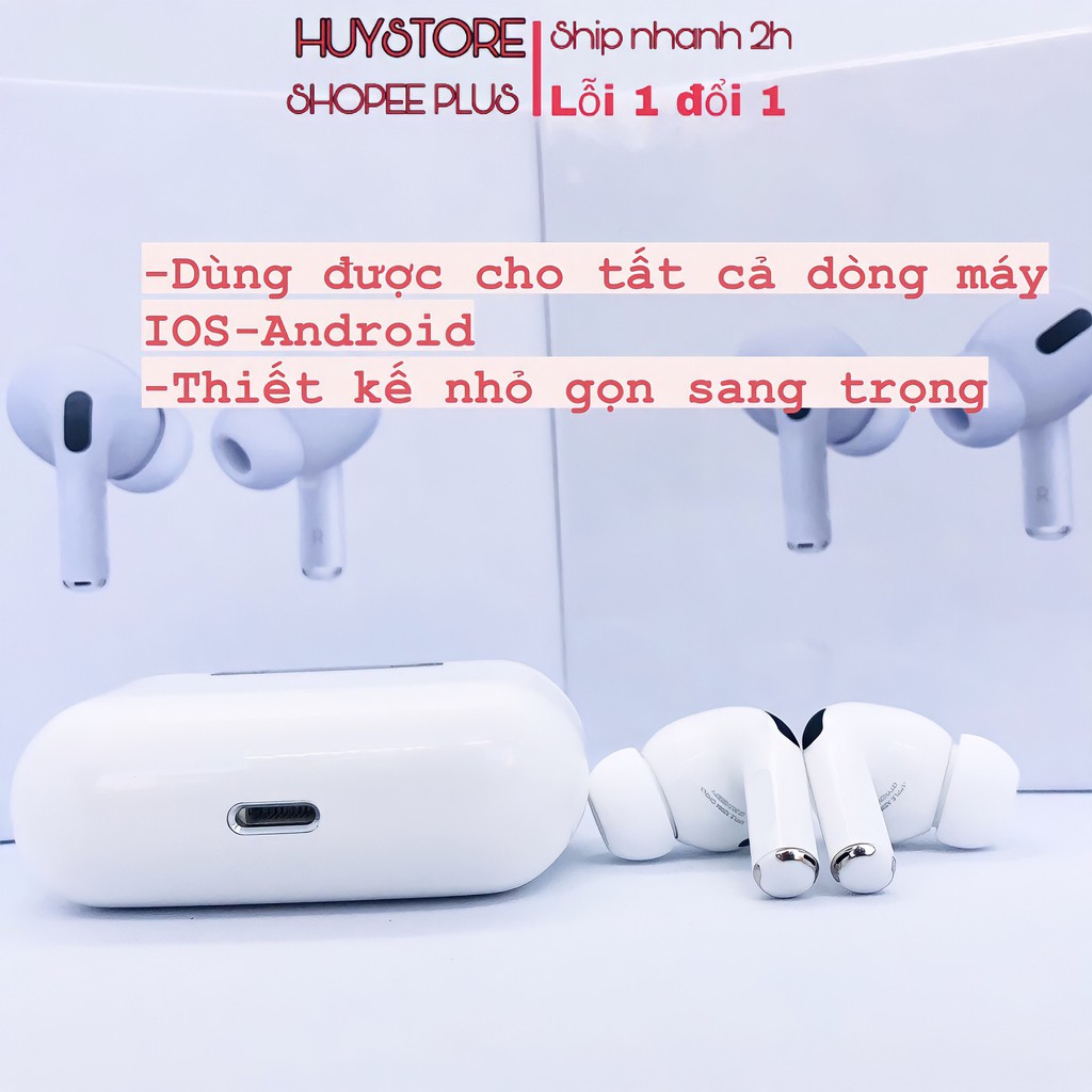 Tai nge bluetooth không dây TWS Aripods Pro chống ồn chơi game dùng cho IPhone Android