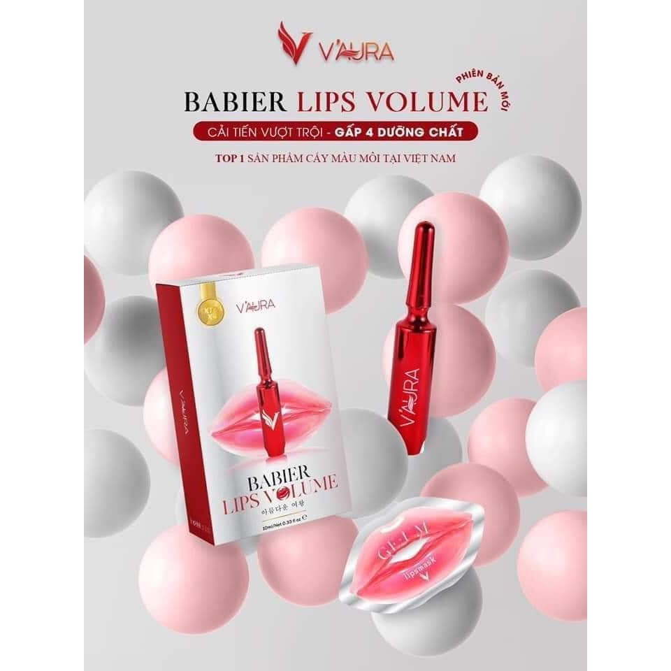 cấy môi babier lips volume, cấy màu môi vaura, cấy hồng môi v’aura